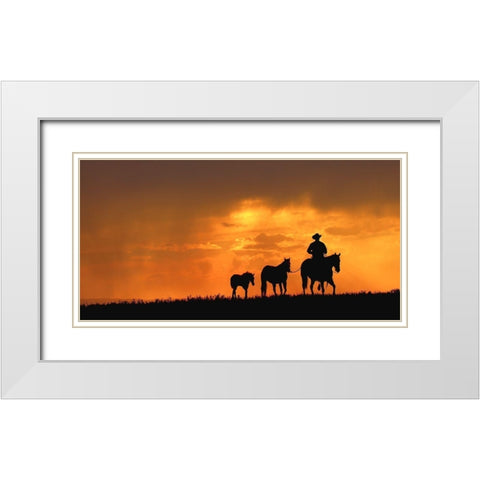 The Care Taker White Modern Wood Framed Art Print with Double Matting by Dawson, Robert