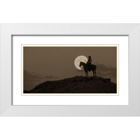 Night Watch White Modern Wood Framed Art Print with Double Matting by Dawson, Robert