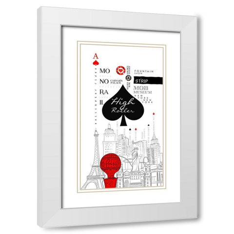 Las Vegas Sign White Modern Wood Framed Art Print with Double Matting by Somerset