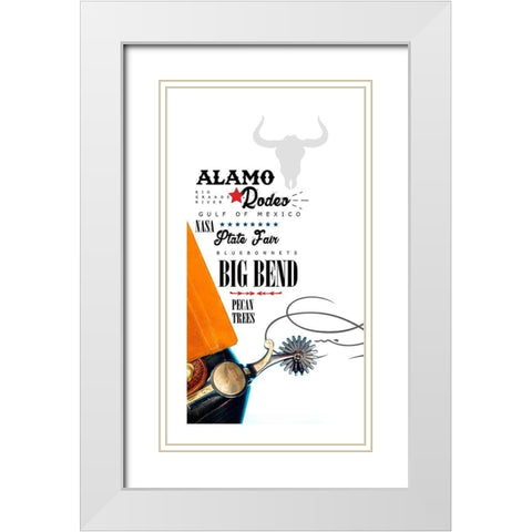 Texas Sign 1 White Modern Wood Framed Art Print with Double Matting by Somerset
