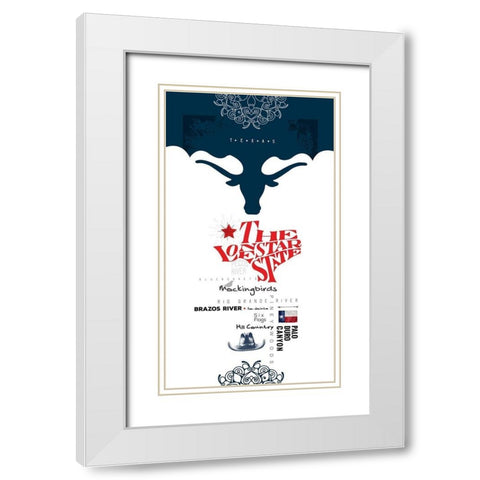 Texas Sign 2 White Modern Wood Framed Art Print with Double Matting by Somerset