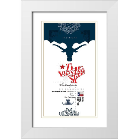 Texas Sign 2 White Modern Wood Framed Art Print with Double Matting by Somerset