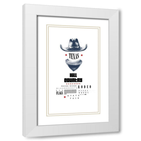 Texas Sign 3 White Modern Wood Framed Art Print with Double Matting by Somerset