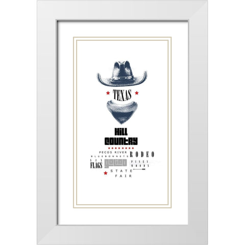 Texas Sign 3 White Modern Wood Framed Art Print with Double Matting by Somerset