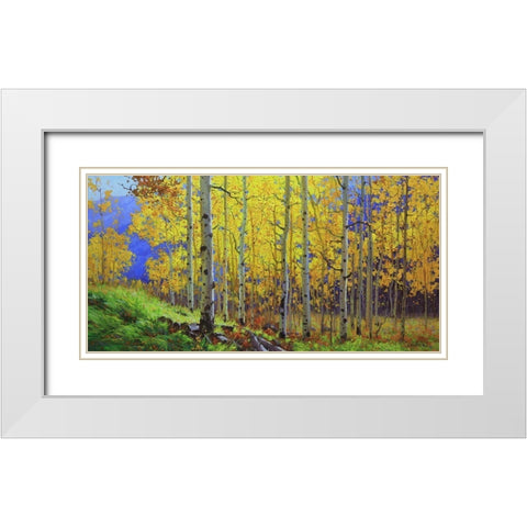 Fall Aspen White Modern Wood Framed Art Print with Double Matting by Kim, Gary