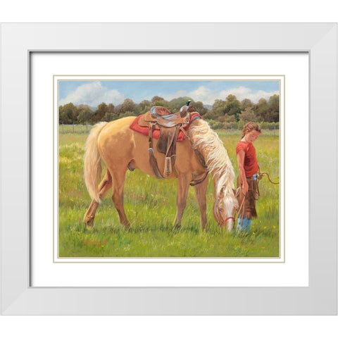 Two of A Kind White Modern Wood Framed Art Print with Double Matting by Dudley, June
