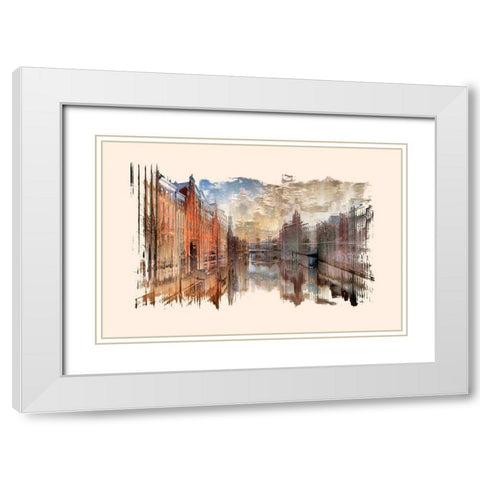 Amsterdam Reflections I  White Modern Wood Framed Art Print with Double Matting by Bolokofsky, Ronald
