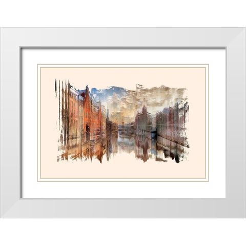 Amsterdam Reflections I  White Modern Wood Framed Art Print with Double Matting by Bolokofsky, Ronald