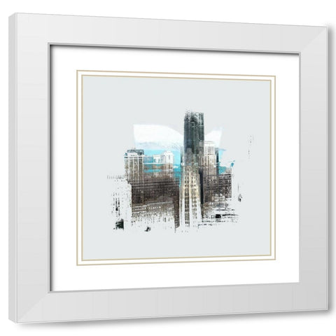 Chicago Skyline I  White Modern Wood Framed Art Print with Double Matting by Bolokofsky, Ronald