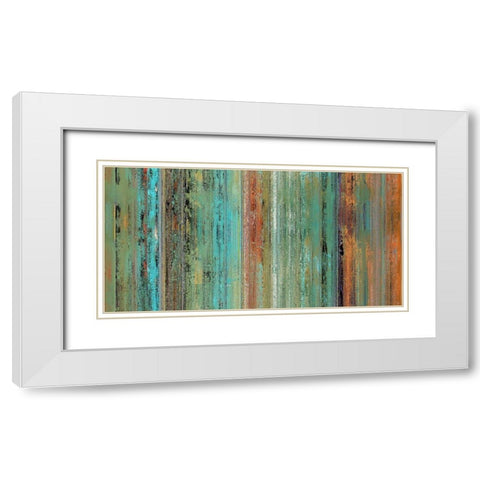 Patina Rainfall II White Modern Wood Framed Art Print with Double Matting by Bolokofsky, Ronald