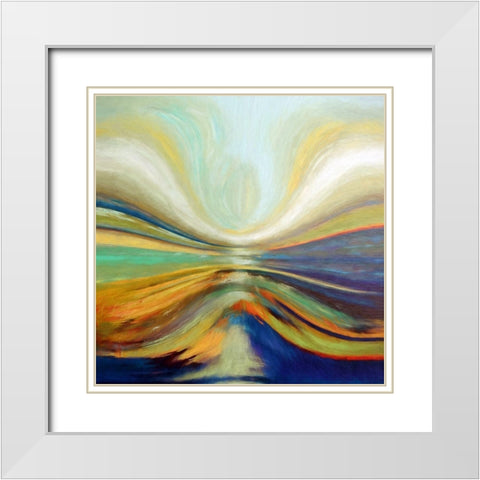 Bending Light I White Modern Wood Framed Art Print with Double Matting by Bolokofsky, Ronald