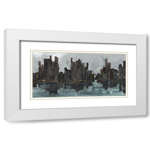Metro Nights I  White Modern Wood Framed Art Print with Double Matting by Bolokofsky, Ronald