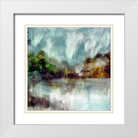 Around the Lake I  White Modern Wood Framed Art Print with Double Matting by Bolokofsky, Ronald