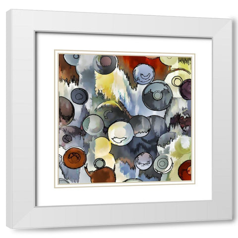 Bouncing Balls I White Modern Wood Framed Art Print with Double Matting by Bolokofsky, Ronald