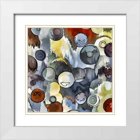 Bouncing Balls I White Modern Wood Framed Art Print with Double Matting by Bolokofsky, Ronald