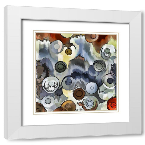 Bouncing Balls II White Modern Wood Framed Art Print with Double Matting by Bolokofsky, Ronald