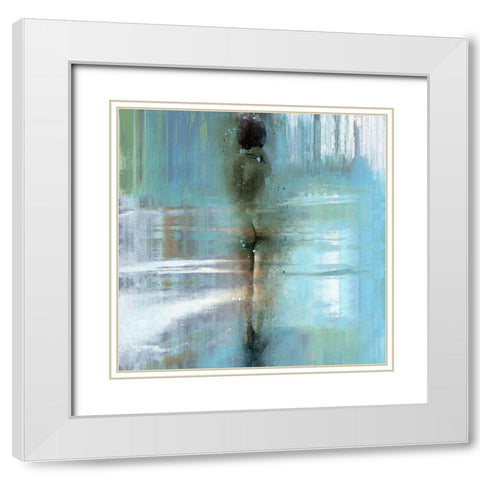 Walk Along the Shore White Modern Wood Framed Art Print with Double Matting by Bolokofsky, Ronald