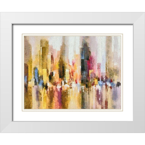 Metro Scrapers White Modern Wood Framed Art Print with Double Matting by Bolokofsky, Ronald