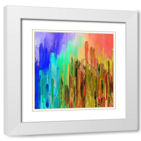 Abstract Melt III White Modern Wood Framed Art Print with Double Matting by Bolokofsky, Ronald