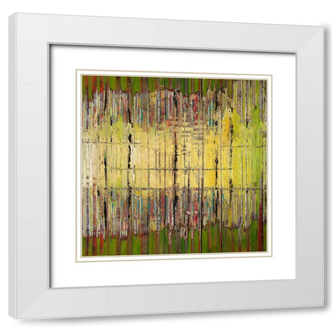 Bamboo Curtain White Modern Wood Framed Art Print with Double Matting by Bolokofsky, Ronald
