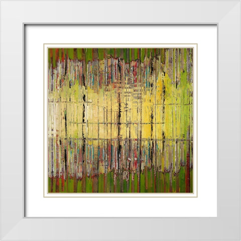Bamboo Curtain White Modern Wood Framed Art Print with Double Matting by Bolokofsky, Ronald