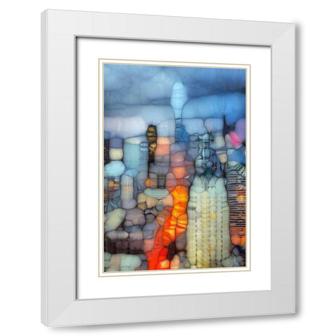 Blob City I White Modern Wood Framed Art Print with Double Matting by Bolokofsky, Ronald