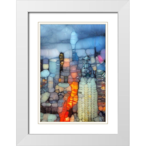 Blob City I White Modern Wood Framed Art Print with Double Matting by Bolokofsky, Ronald