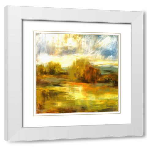 Open Fields I White Modern Wood Framed Art Print with Double Matting by Bolokofsky, Ronald