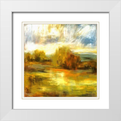 Open Fields I White Modern Wood Framed Art Print with Double Matting by Bolokofsky, Ronald