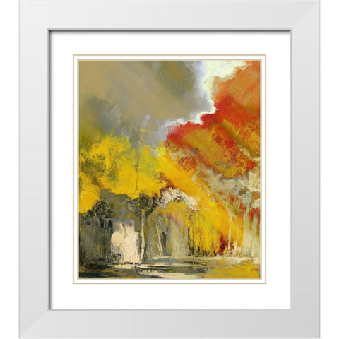 Lava Flow II White Modern Wood Framed Art Print with Double Matting by Bolokofsky, Ronald
