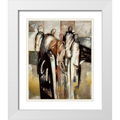 Meeting Of the Minds I White Modern Wood Framed Art Print with Double Matting by Bolokofsky, Ronald