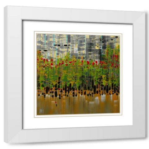 Red Gartden II White Modern Wood Framed Art Print with Double Matting by Bolokofsky, Ronald