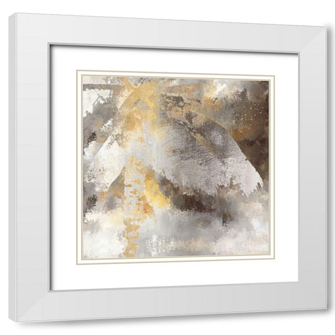Silver Palm Leaves White Modern Wood Framed Art Print with Double Matting by Bolokofsky, Ronald