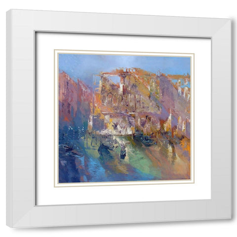 Venice White Modern Wood Framed Art Print with Double Matting by Bolokofsky, Ronald