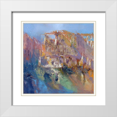 Venice White Modern Wood Framed Art Print with Double Matting by Bolokofsky, Ronald