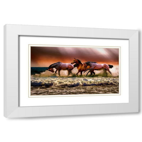 Making Waves White Modern Wood Framed Art Print with Double Matting by Bolokofsky, Ronald