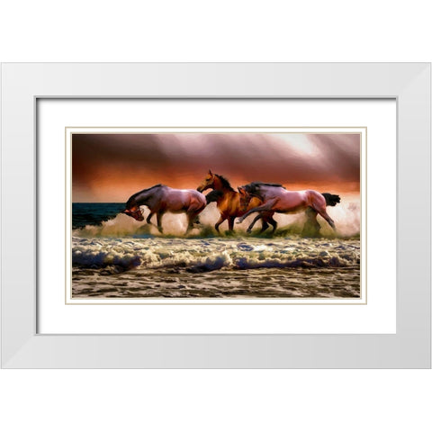 Making Waves White Modern Wood Framed Art Print with Double Matting by Bolokofsky, Ronald