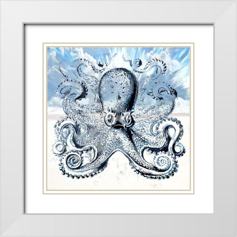 Octopus II White Modern Wood Framed Art Print with Double Matting by Bolokofsky, Ronald