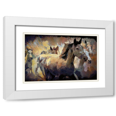 On the Run II White Modern Wood Framed Art Print with Double Matting by Bolokofsky, Ronald