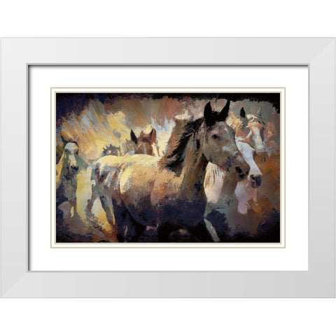 On the Run II White Modern Wood Framed Art Print with Double Matting by Bolokofsky, Ronald