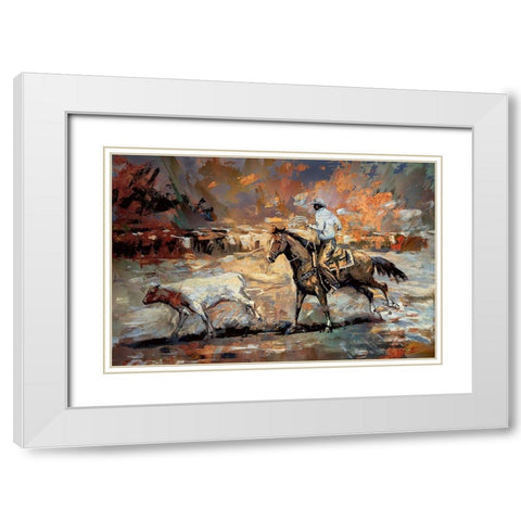 Rope the Stray II White Modern Wood Framed Art Print with Double Matting by Bolokofsky, Ronald