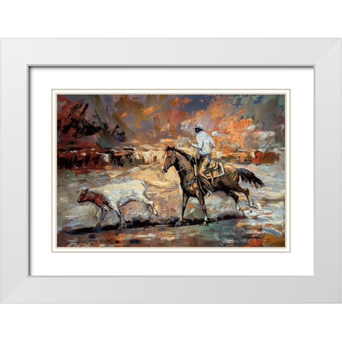 Rope the Stray II White Modern Wood Framed Art Print with Double Matting by Bolokofsky, Ronald