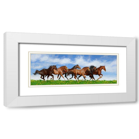 Running Wild White Modern Wood Framed Art Print with Double Matting by Bolokofsky, Ronald