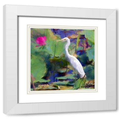 White Egret I White Modern Wood Framed Art Print with Double Matting by Bolokofsky, Ronald