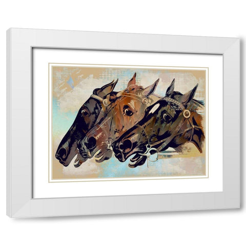 Win Place Show White Modern Wood Framed Art Print with Double Matting by Bolokofsky, Ronald