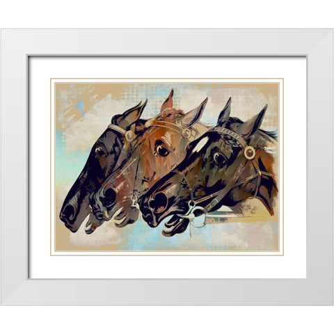 Win Place Show White Modern Wood Framed Art Print with Double Matting by Bolokofsky, Ronald