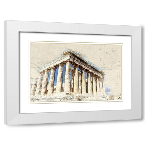 Acropolis IV White Modern Wood Framed Art Print with Double Matting by Bolokofsky, Ronald