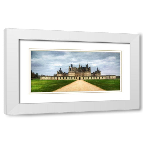 Chateau de Chambord White Modern Wood Framed Art Print with Double Matting by Bolokofsky, Ronald