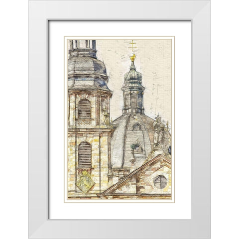 Church Tower White Modern Wood Framed Art Print with Double Matting by Bolokofsky, Ronald