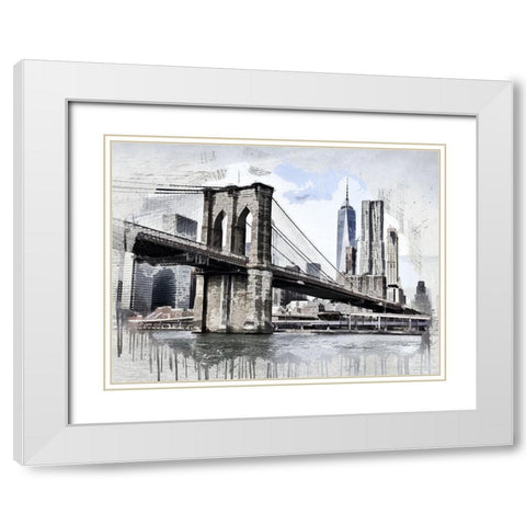 City Bridge White Modern Wood Framed Art Print with Double Matting by Bolokofsky, Ronald
